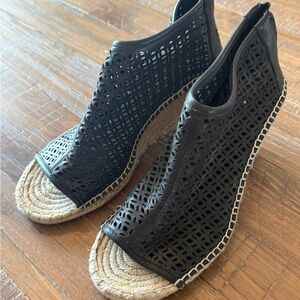 Vince Camuto Black Espadrille Wedge Sandals
